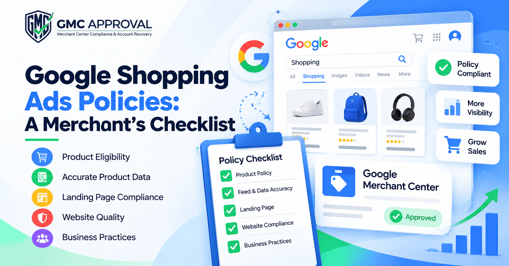 Google Shopping Ads Policies merchant checklist by GMC Approval
